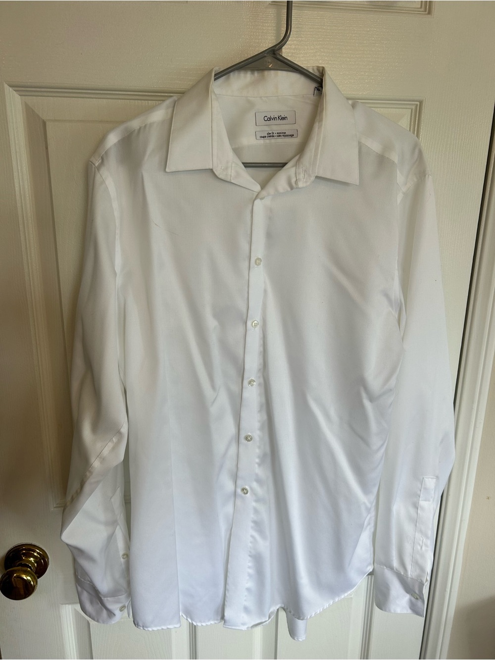 Calvin Klein White Long-Sleeve Dress Shirt
